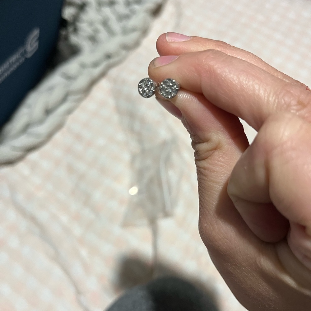 Elegant Silver Round Stud Earrings